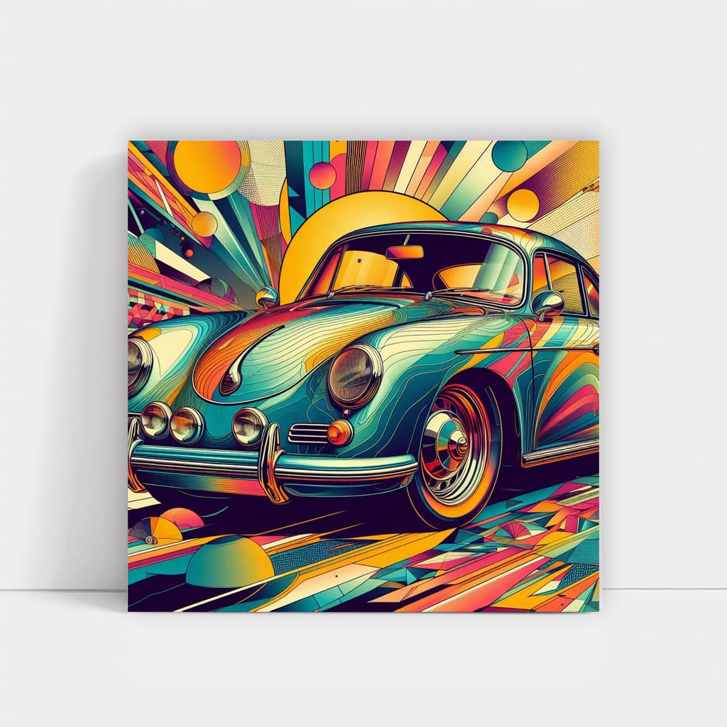 Porsche Old Retro Absctract Wall Art