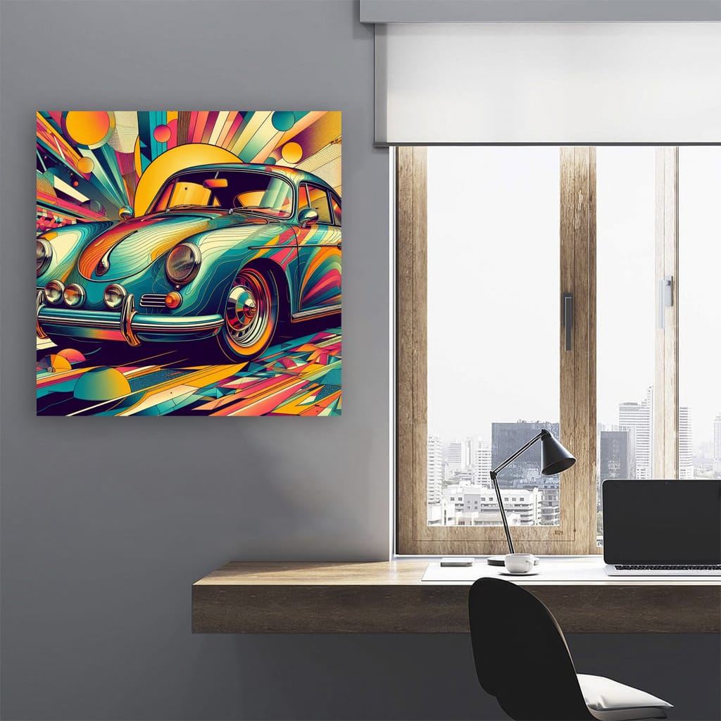 Porsche Old Retro Absctract Wall Art