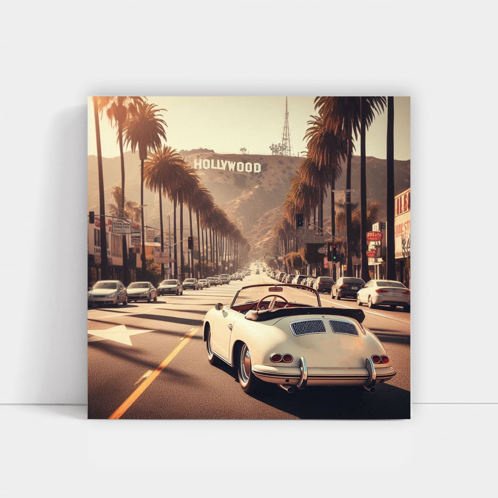 Porsche Old Retro Los Angel Wall Art