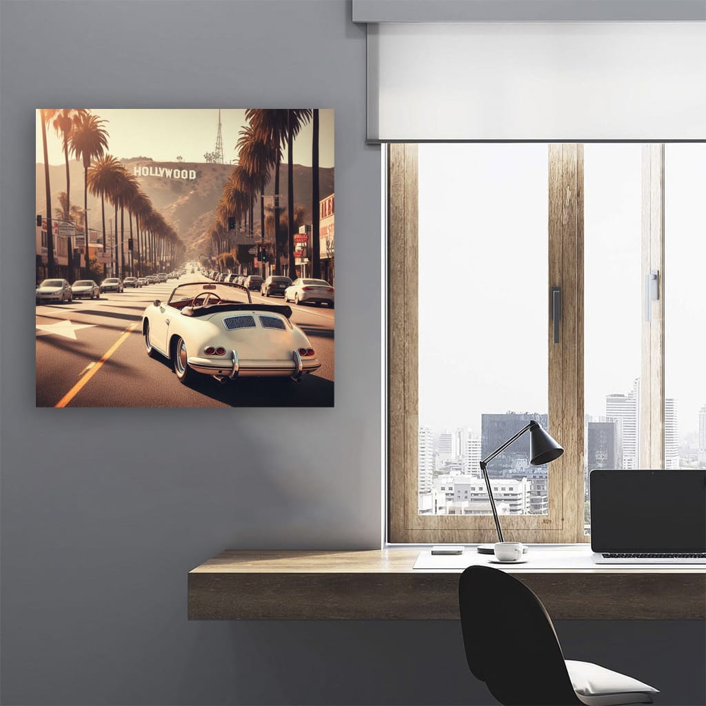 Porsche Old Retro Los Angel Wall Art