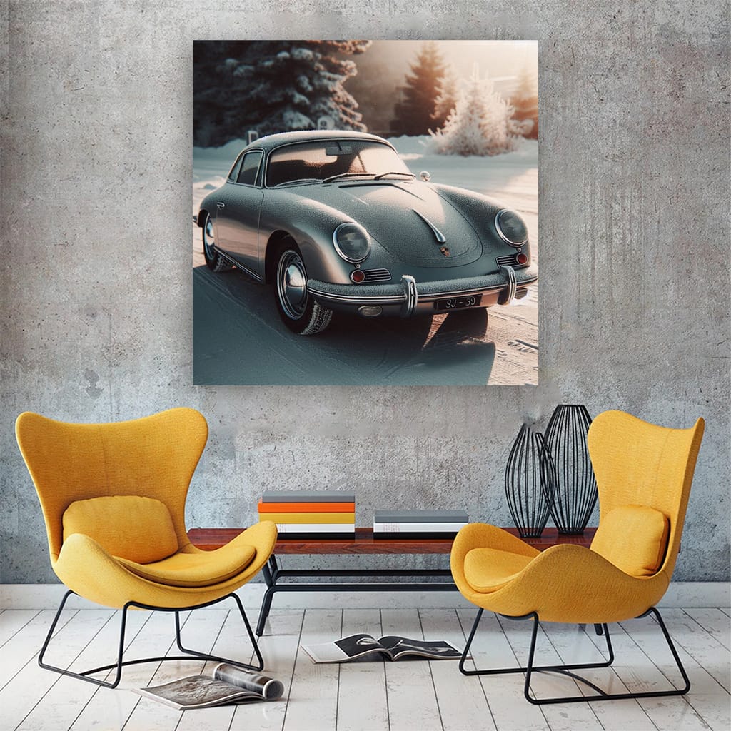 Porsche Old Retro Wint Wall Art