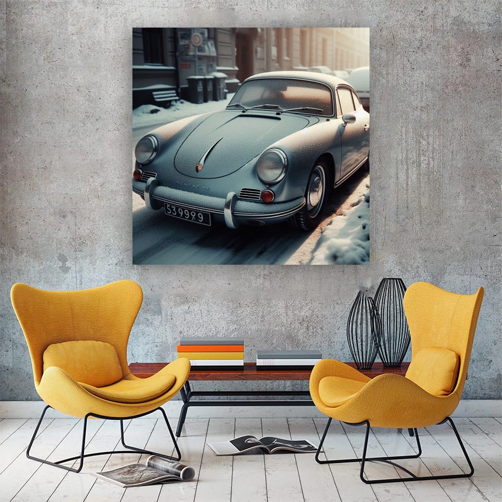 Vintage Porsche in Winter - Classic Elegance on Ice