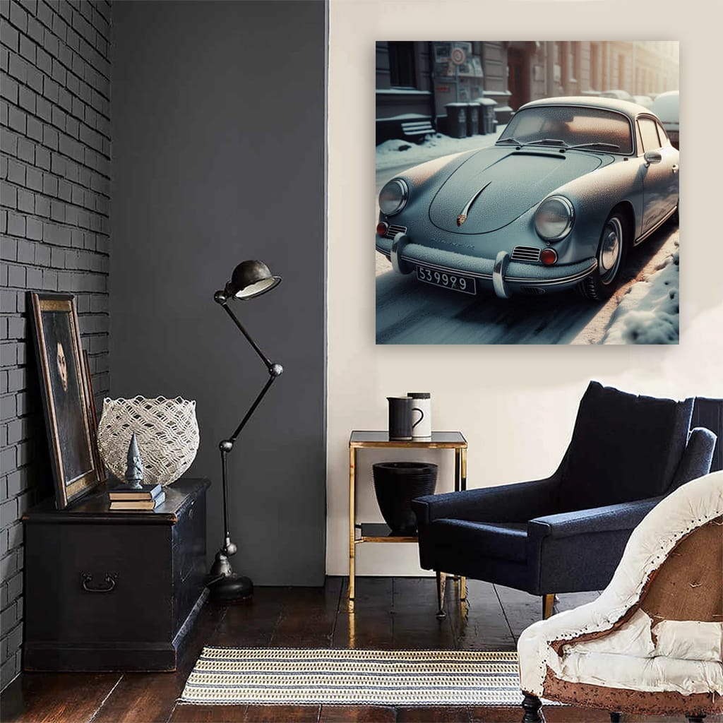 Vintage Porsche in Winter - Classic Elegance on Ice