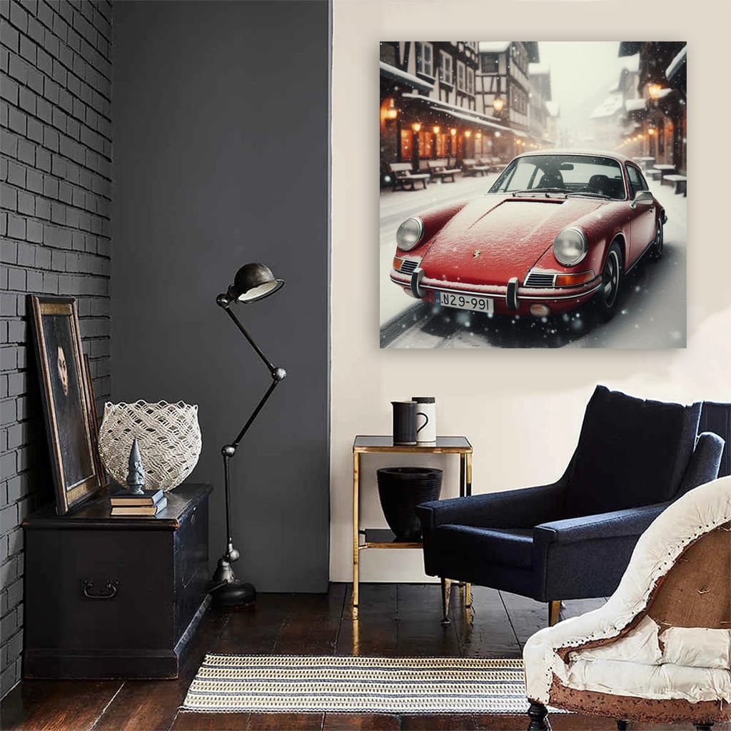 Vintage Winter Porsche - Timeless Elegance on Ice