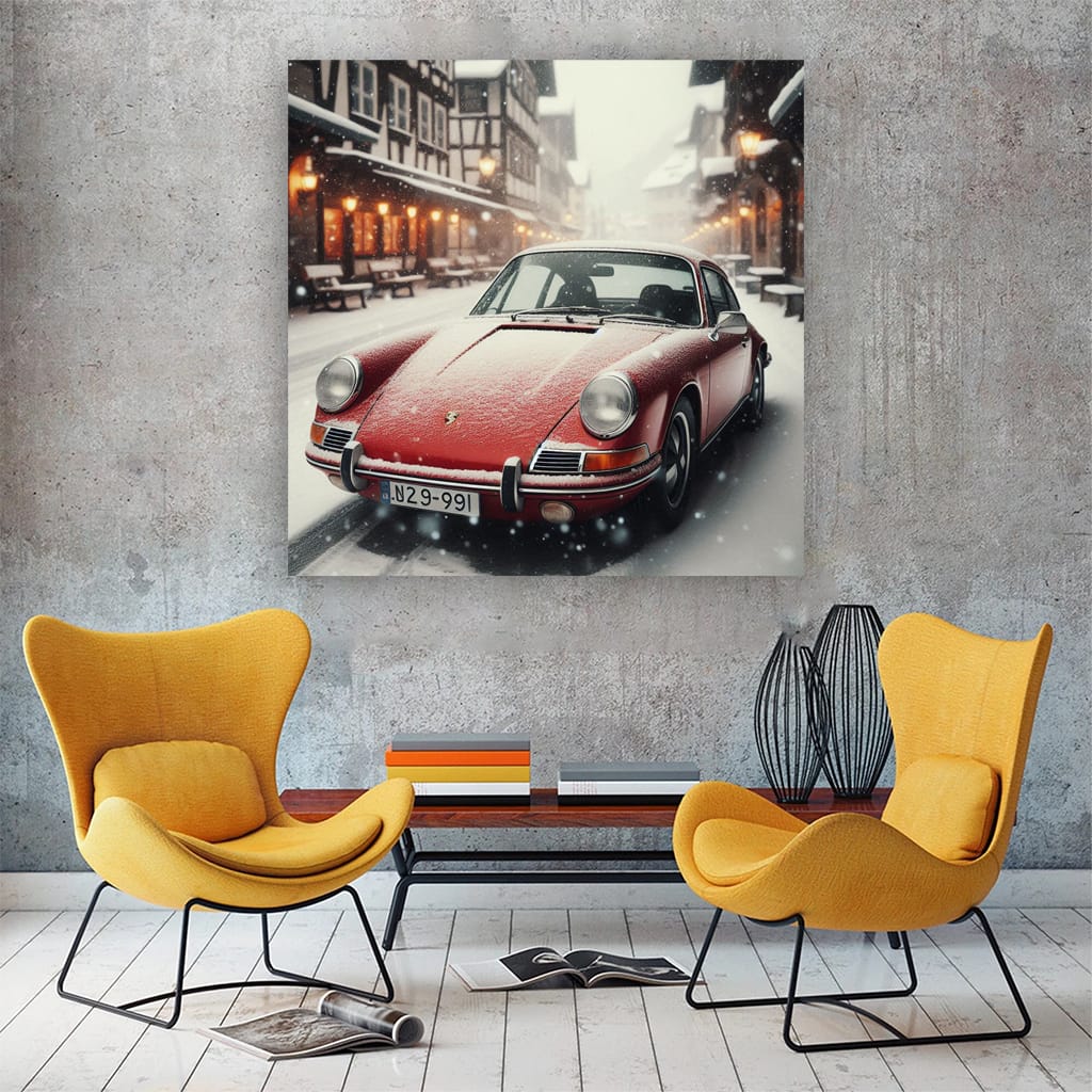 Vintage Winter Porsche - Timeless Elegance on Ice