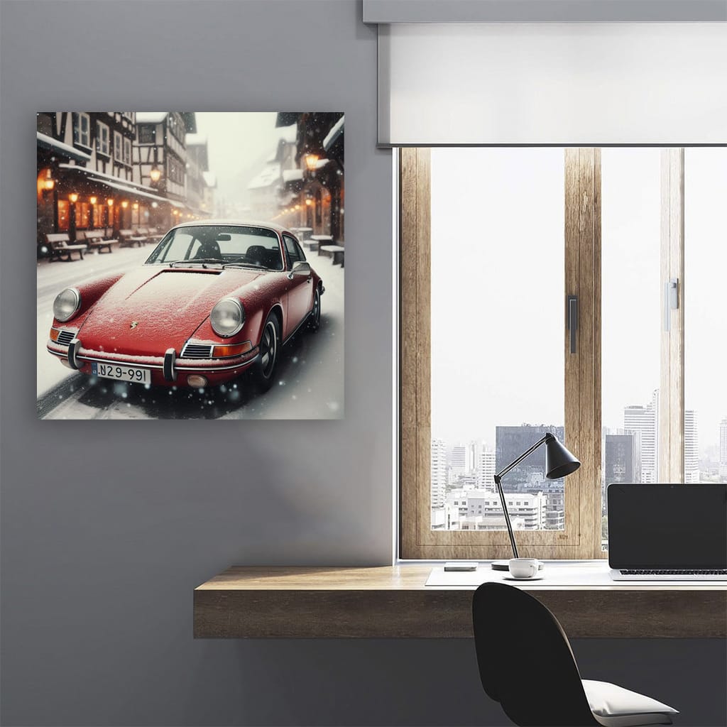 Vintage Winter Porsche - Timeless Elegance on Ice