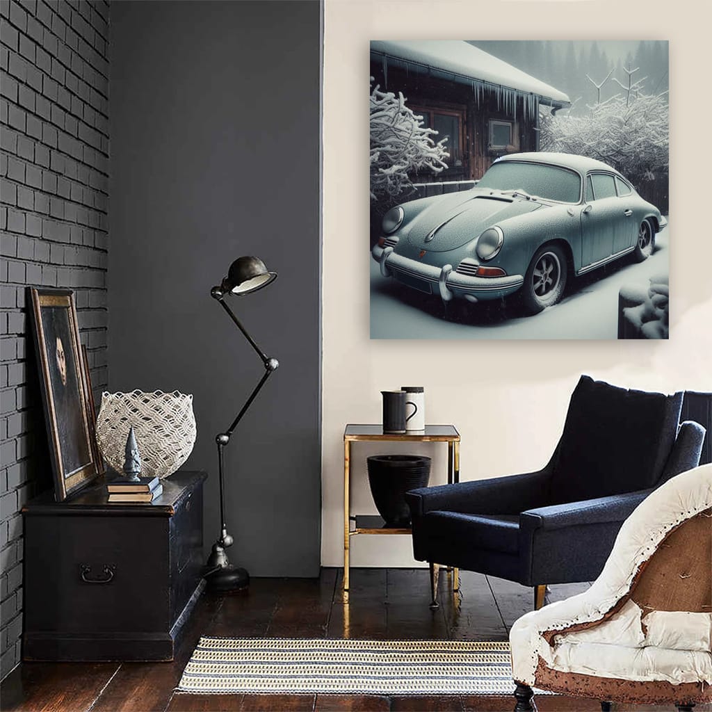 Vintage Porsche in Winter Glory - Timeless Elegance