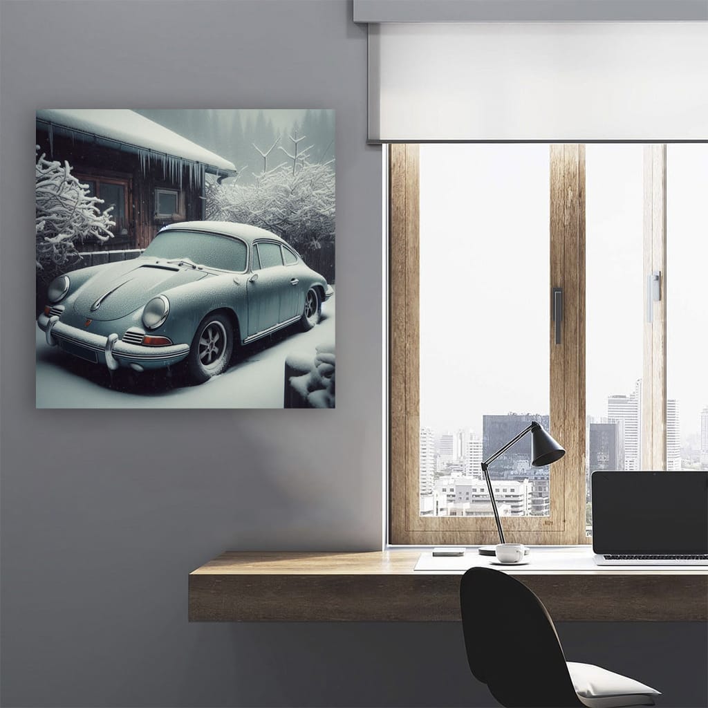 Vintage Porsche in Winter Glory - Timeless Elegance