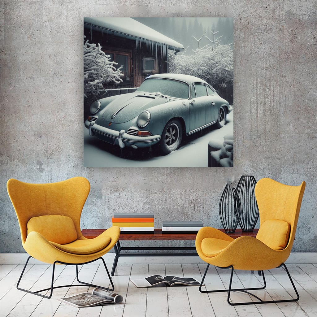 Vintage Porsche in Winter Glory - Timeless Elegance