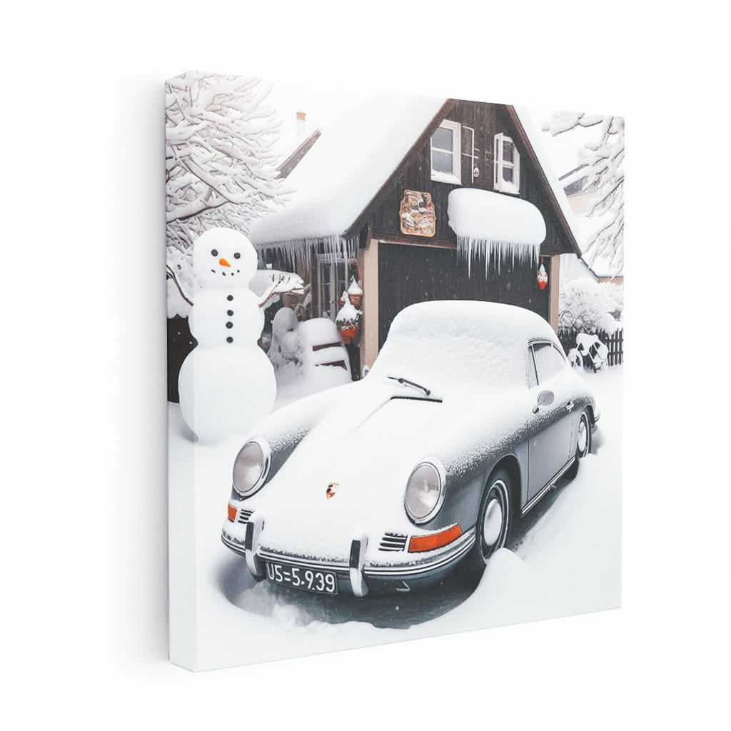 Porsche Old Winter Wall Art