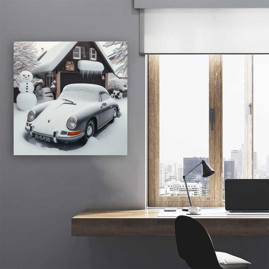 Porsche Old Winter Wall Art