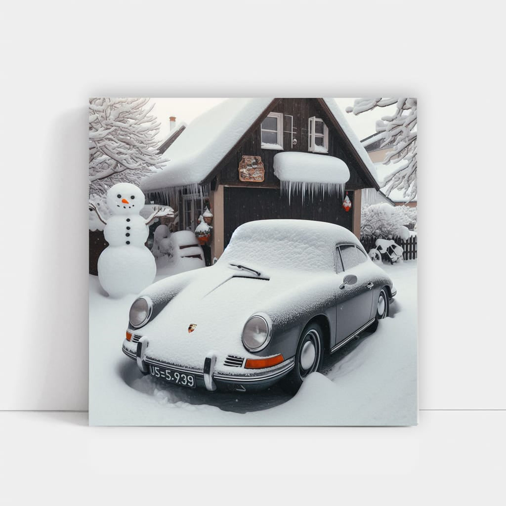 Vintage Porsche in Winter Wonderland - Classic Elegance