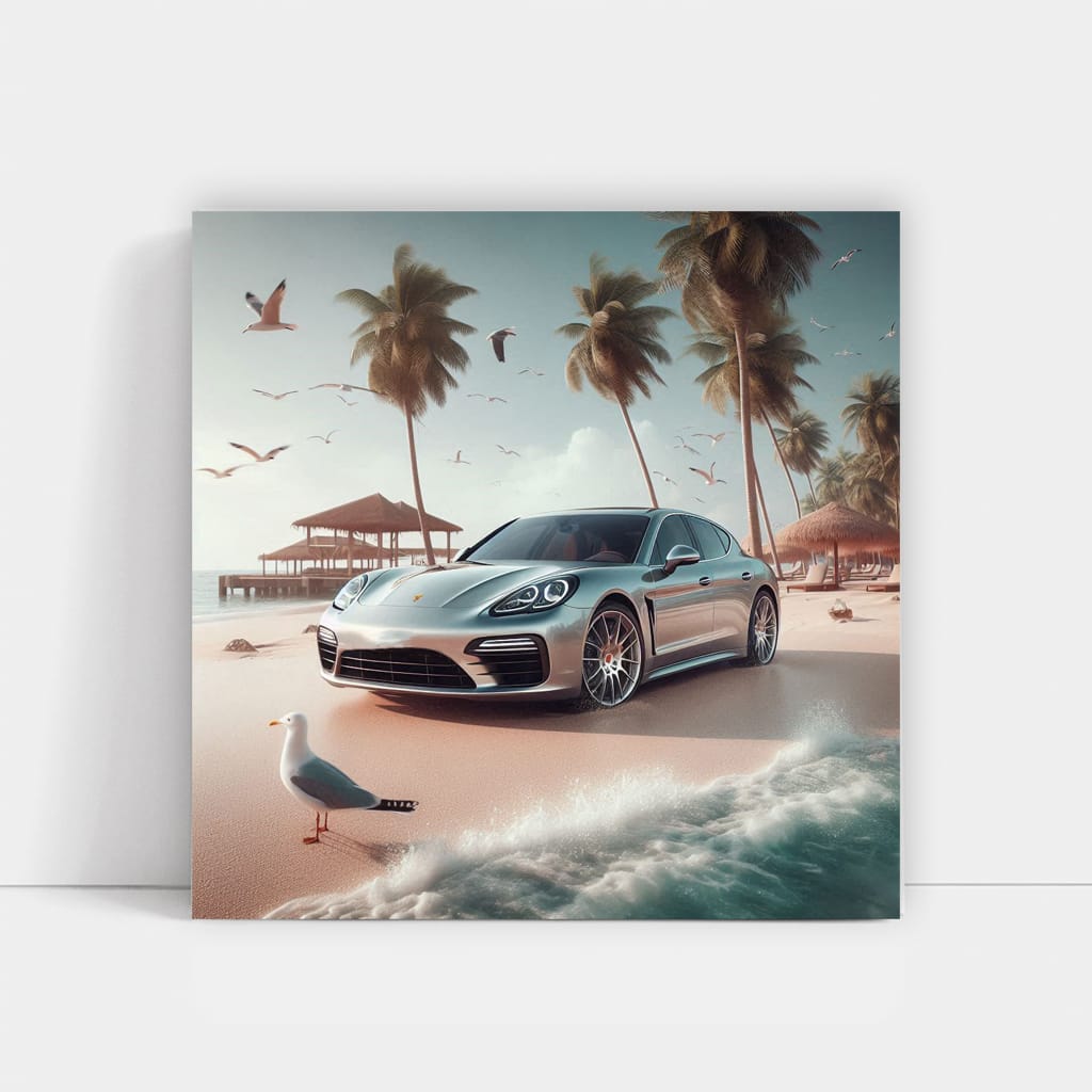 Porsche Panamera on Sandy Beach - Elegance with Power
