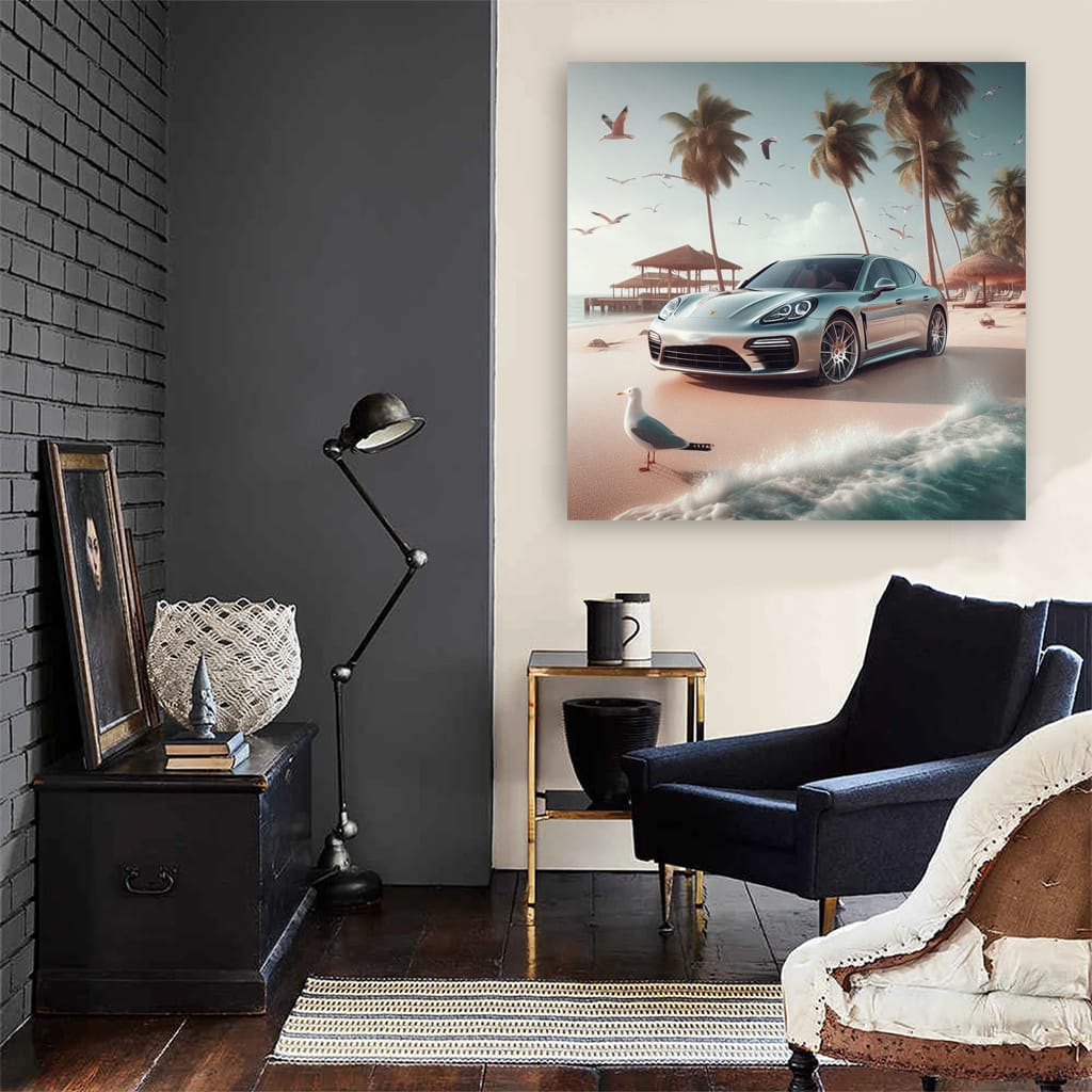 Porsche Panamera on Sandy Beach - Elegance with Power