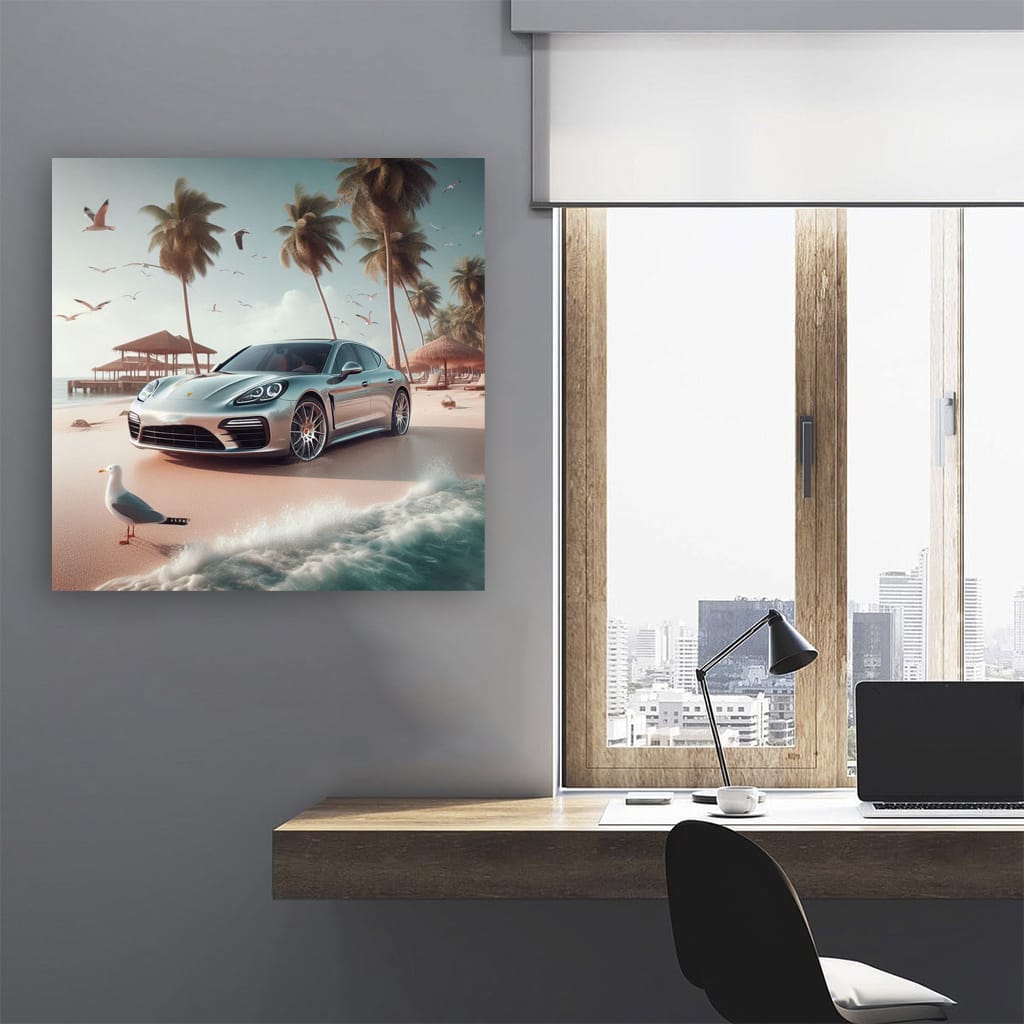 Porsche Panamera On Beach Wall Art