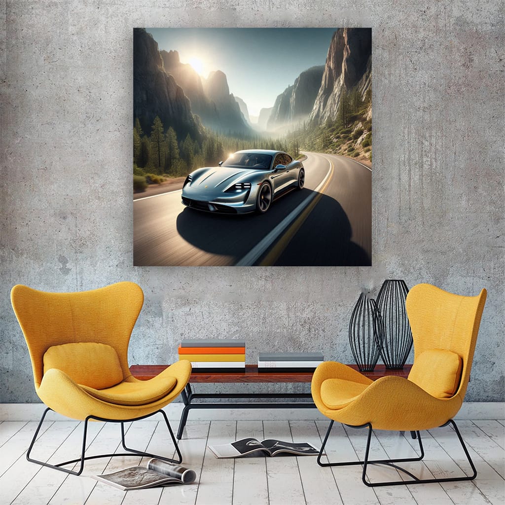 Porsche Taycan Canyon Wall Art