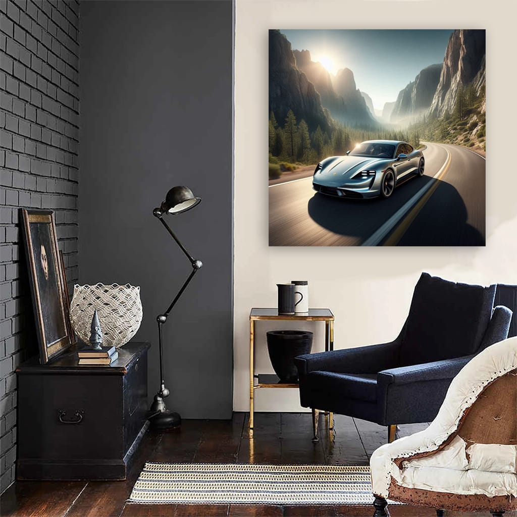 Porsche Taycan Canyon Wall Art