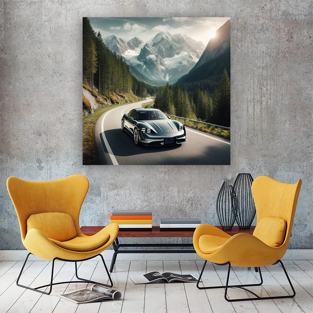 Porsche Taycan Mounta Wall Art