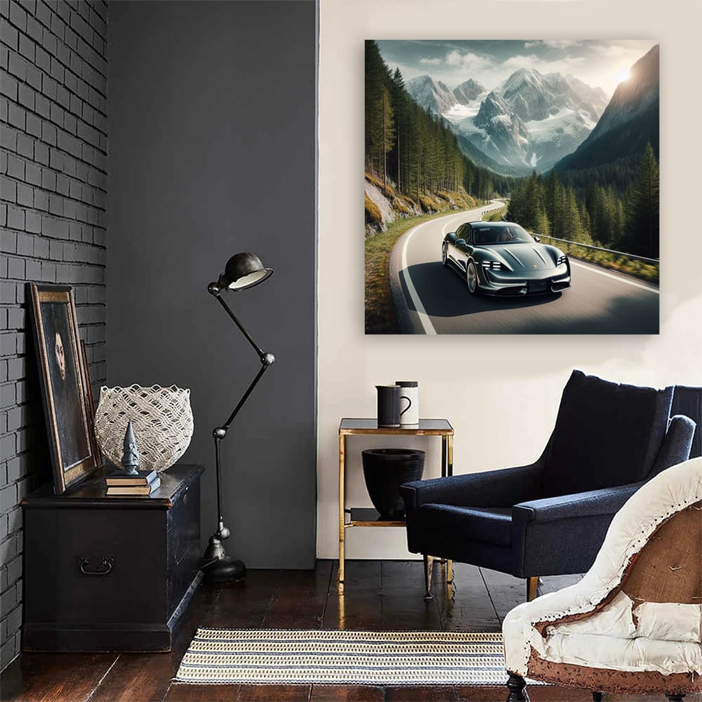 Porsche Taycan Mounta Wall Art