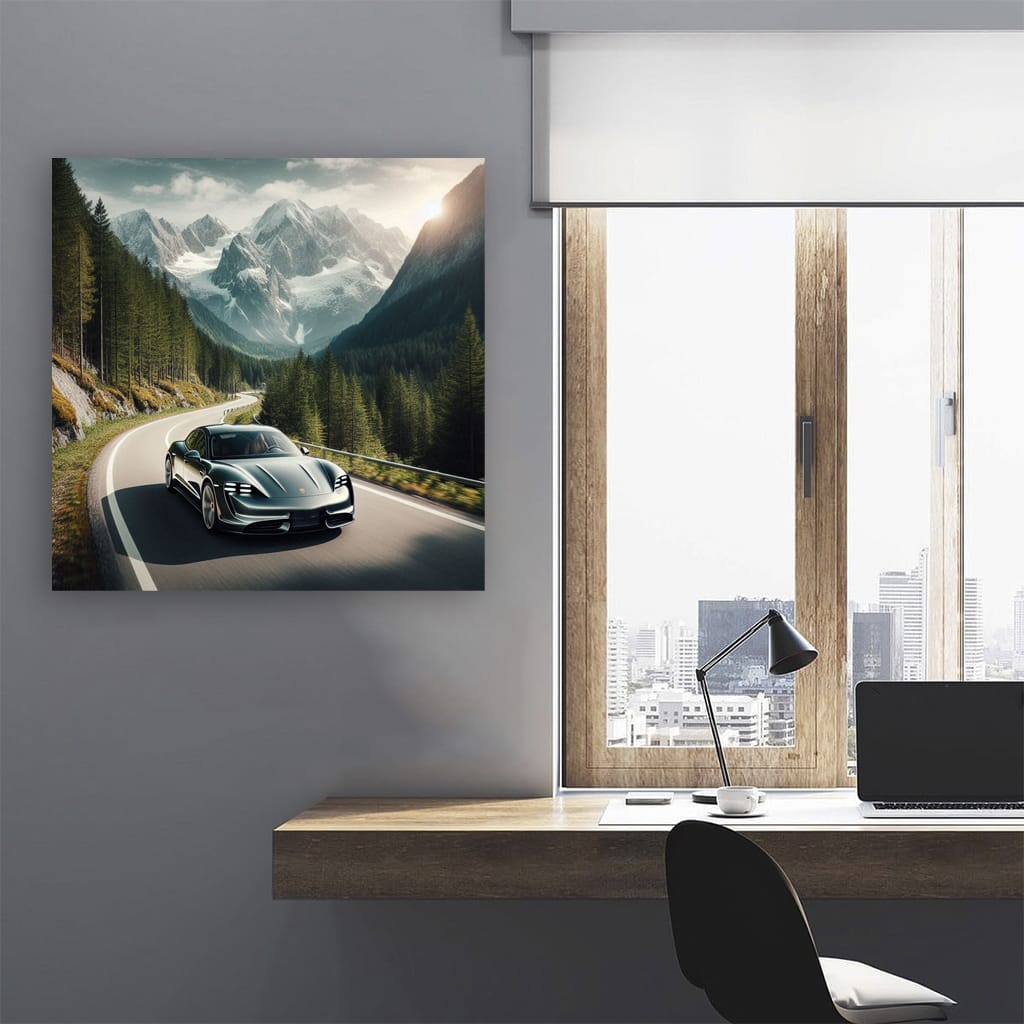 Porsche Taycan Mounta Wall Art