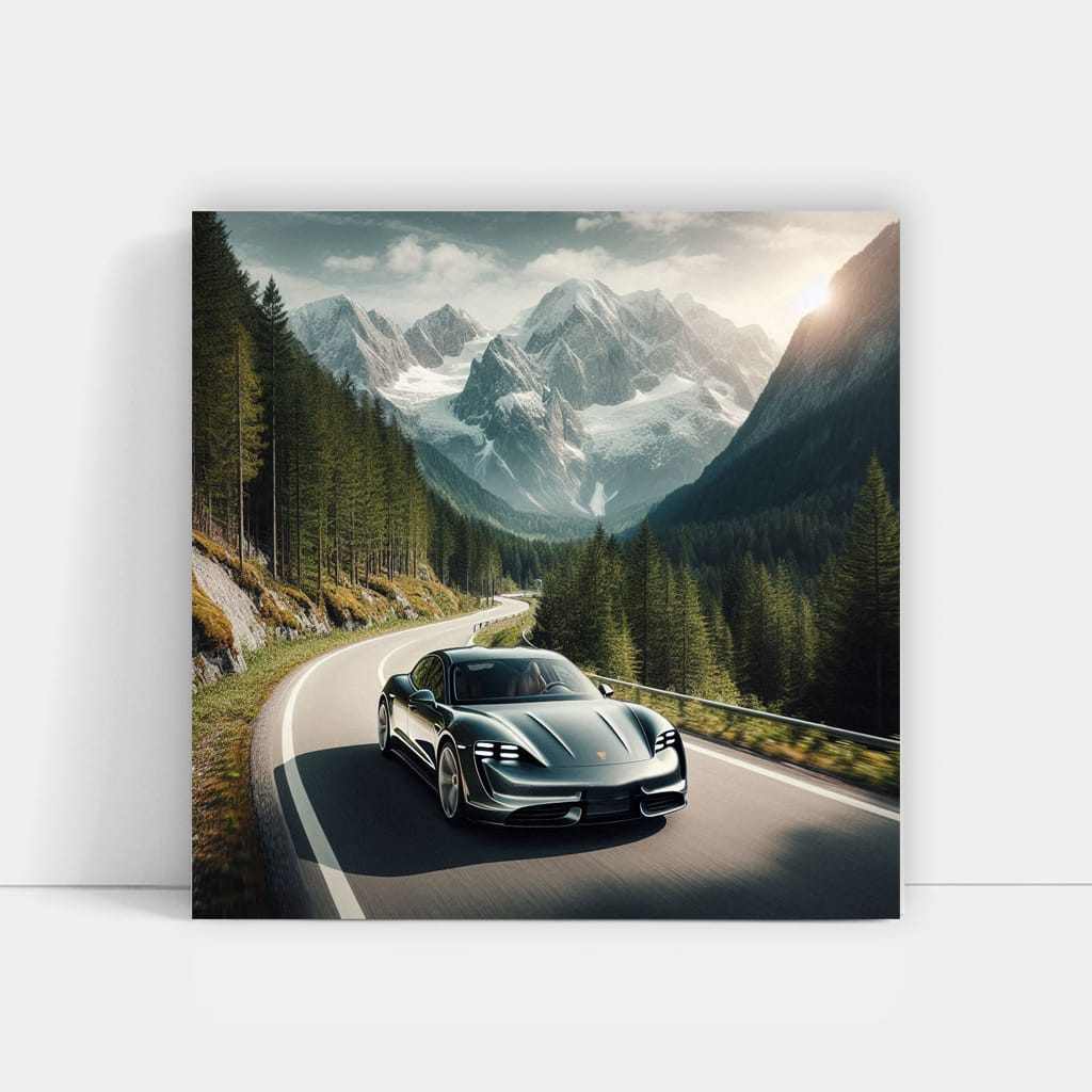 Porsche Taycan Mounta Wall Art