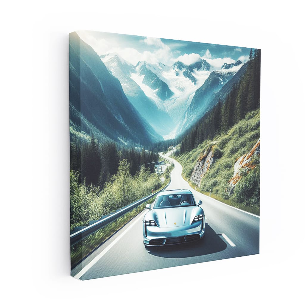 Porsche Taycan Mountain Wall Art