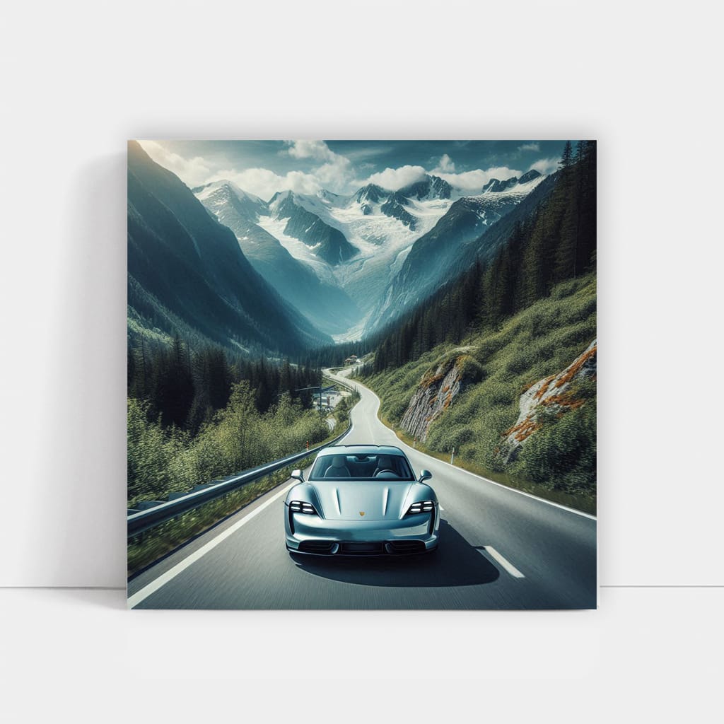 Porsche Taycan Mountain Wall Art