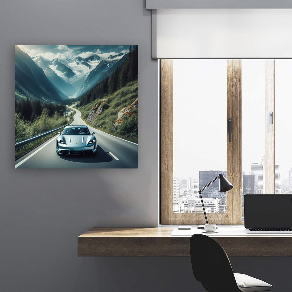 Porsche Taycan Mountain Wall Art