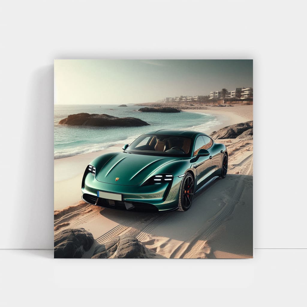 Porsche Taycan Turbo S on Beach - Electrifying Elegance