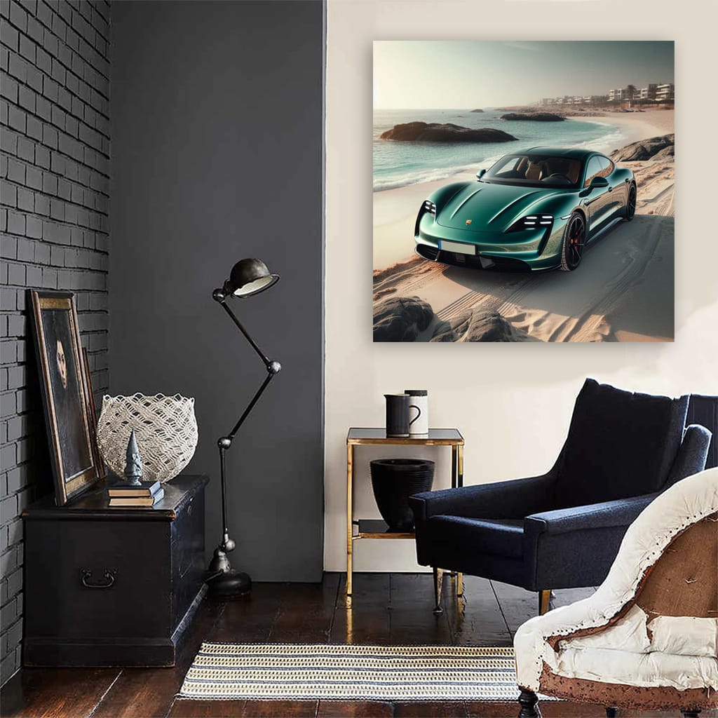 Porsche Taycan Turbo S on Beach - Electrifying Elegance