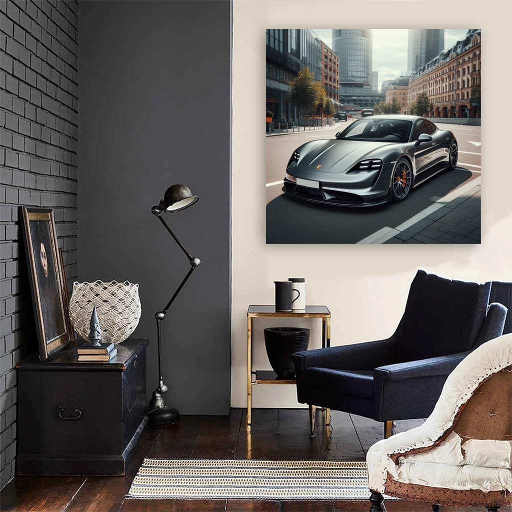 Porsche Taycan Turbo S Parked - Power and Elegance