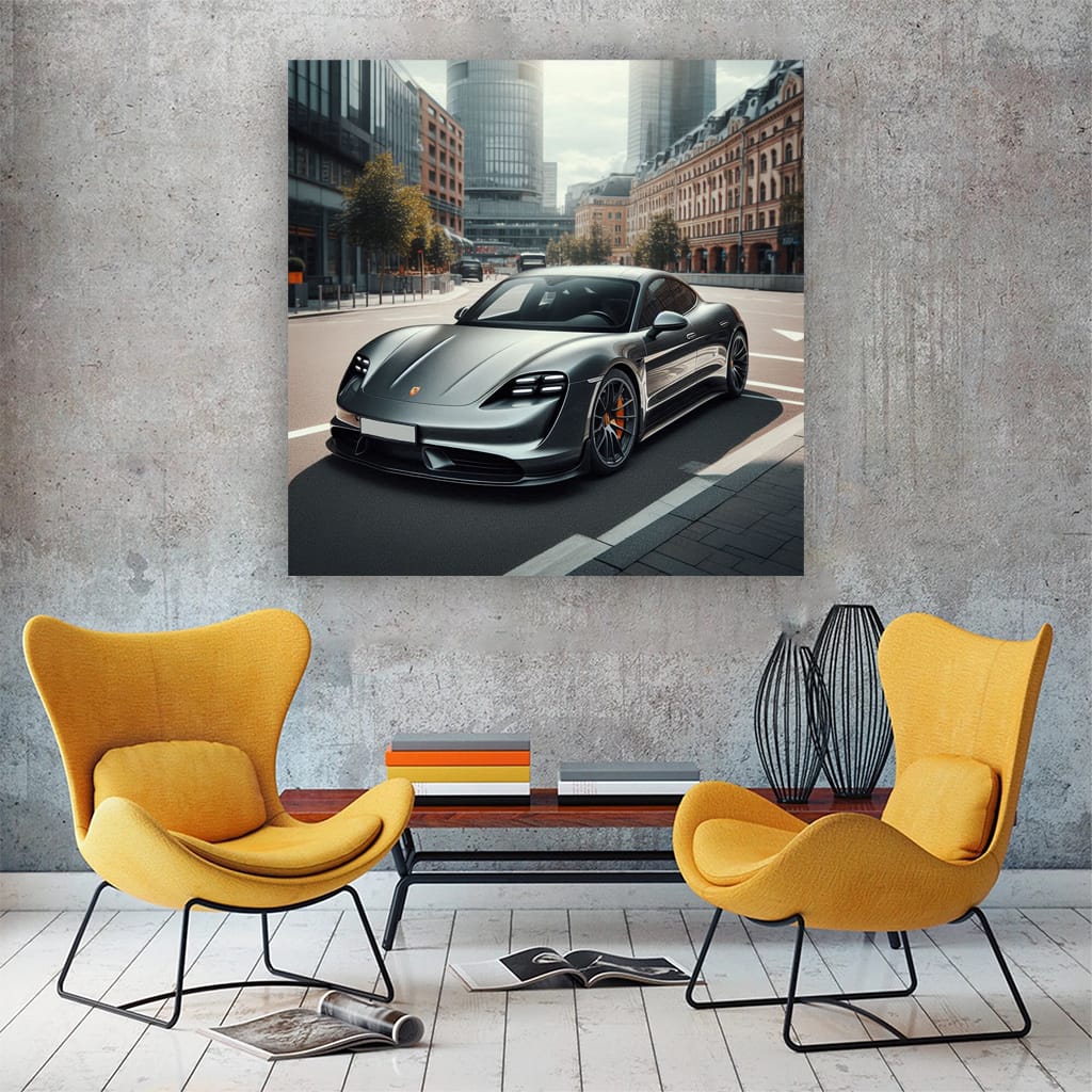 Porsche Taycan Turbo S Parked - Power and Elegance