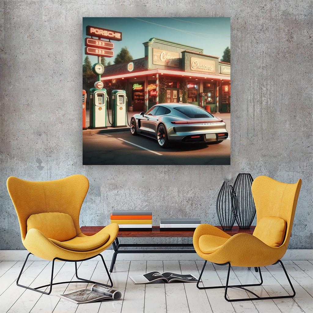 Vintage Style Porsche Taycan - Timeless Elegance