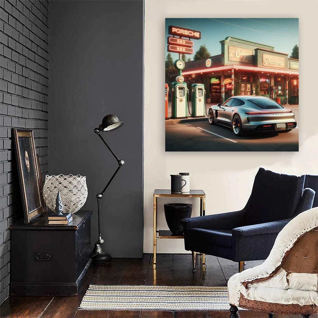Vintage Style Porsche Taycan - Timeless Elegance