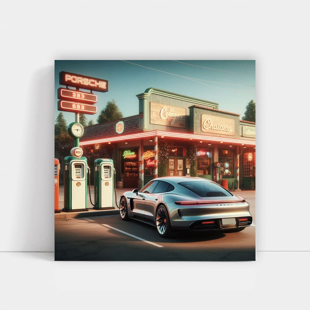 Vintage Style Porsche Taycan - Timeless Elegance