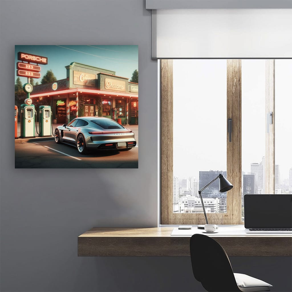 Vintage Style Porsche Taycan - Timeless Elegance