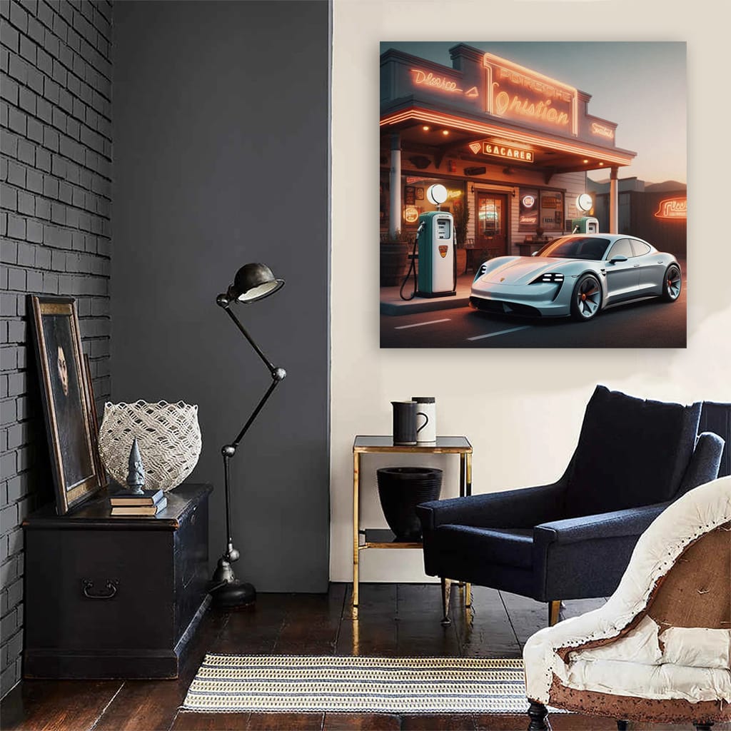 Vintage Style Porsche Taycan - Timeless Elegance