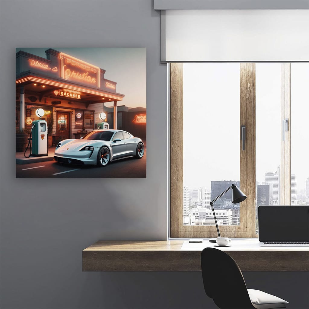 Vintage Style Porsche Taycan - Timeless Elegance