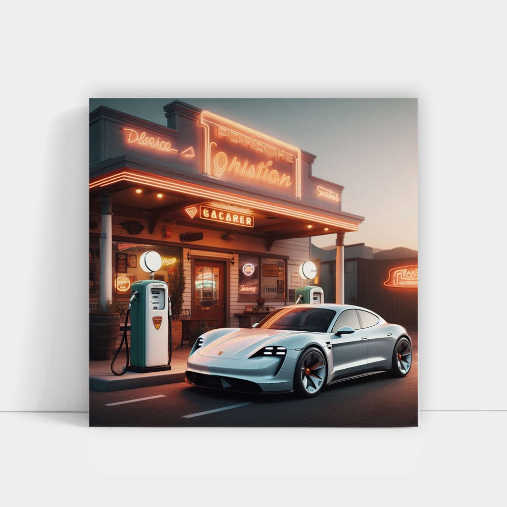 Vintage Style Porsche Taycan - Timeless Elegance