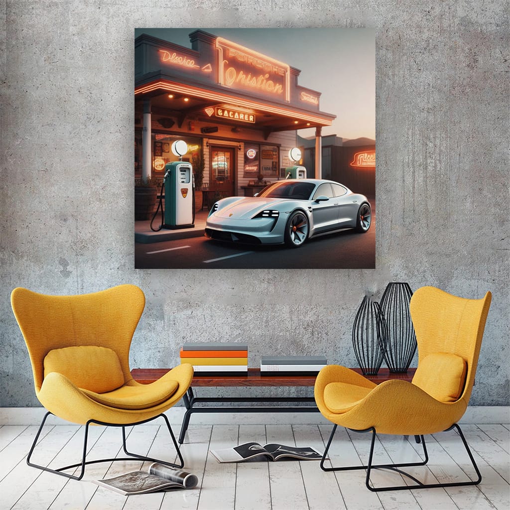 Vintage Style Porsche Taycan - Timeless Elegance