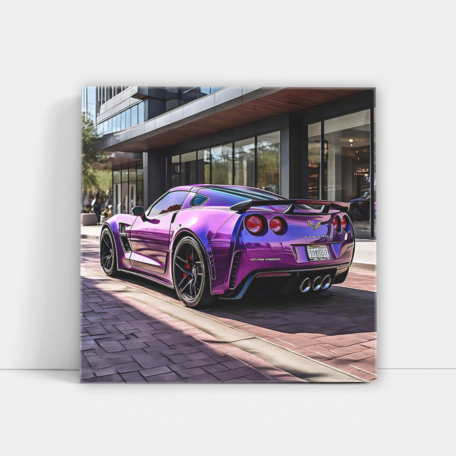 Sleek Purple Corvette - Speed and Style Embodied