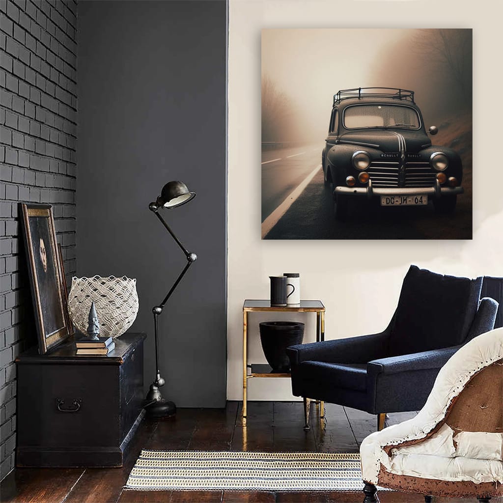 Vintage Renault with Fog Lights - Classic Charm