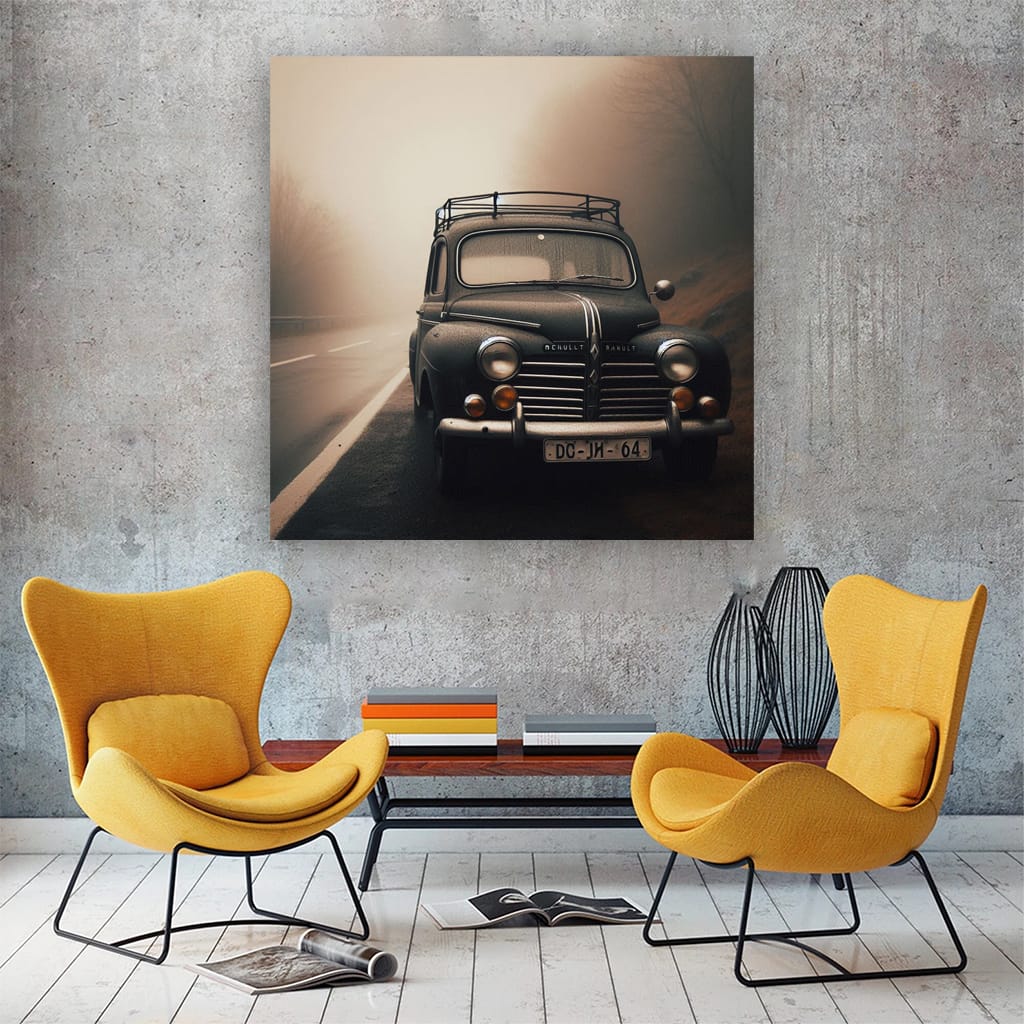 Vintage Renault with Fog Lights - Classic Charm