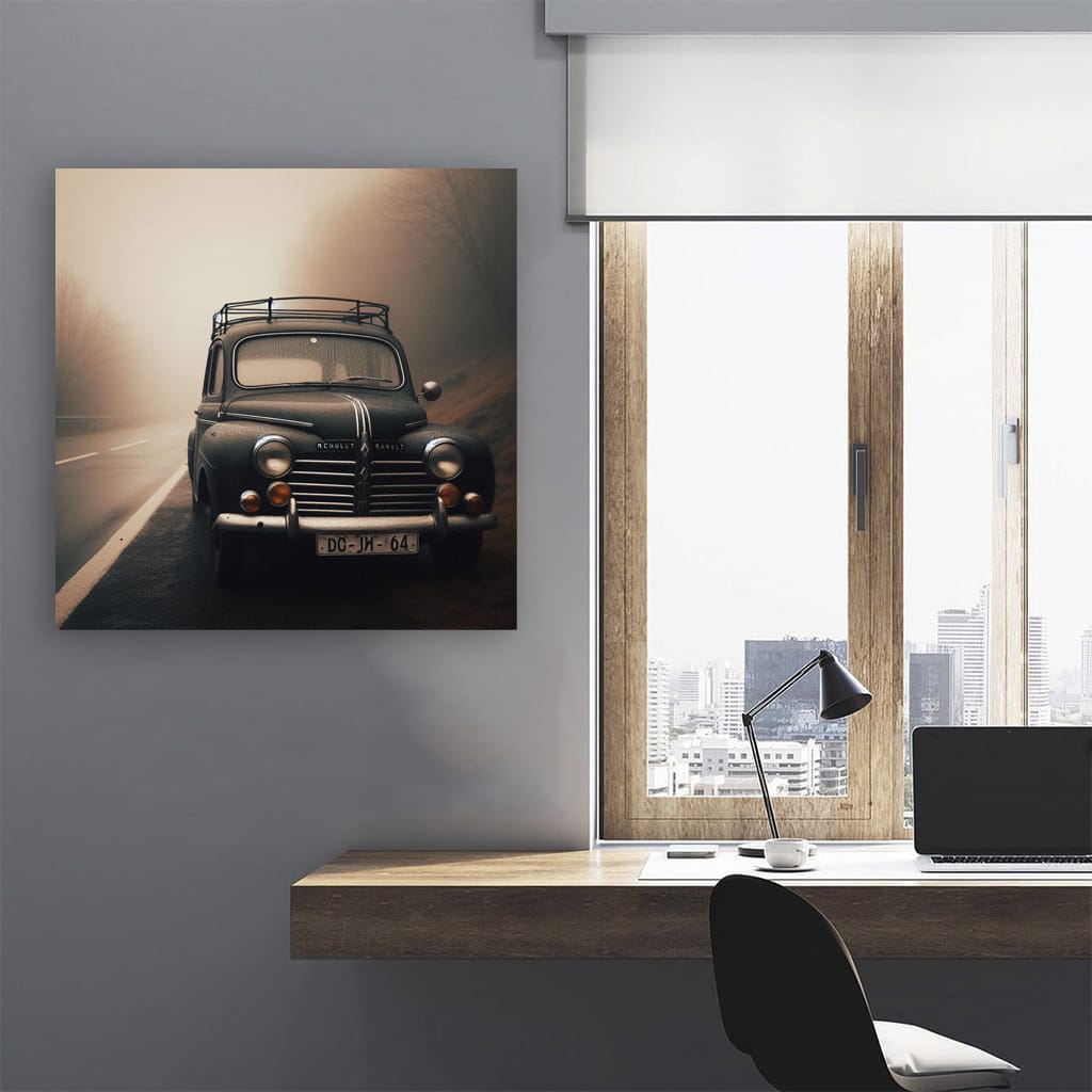 Vintage Renault with Fog Lights - Classic Charm