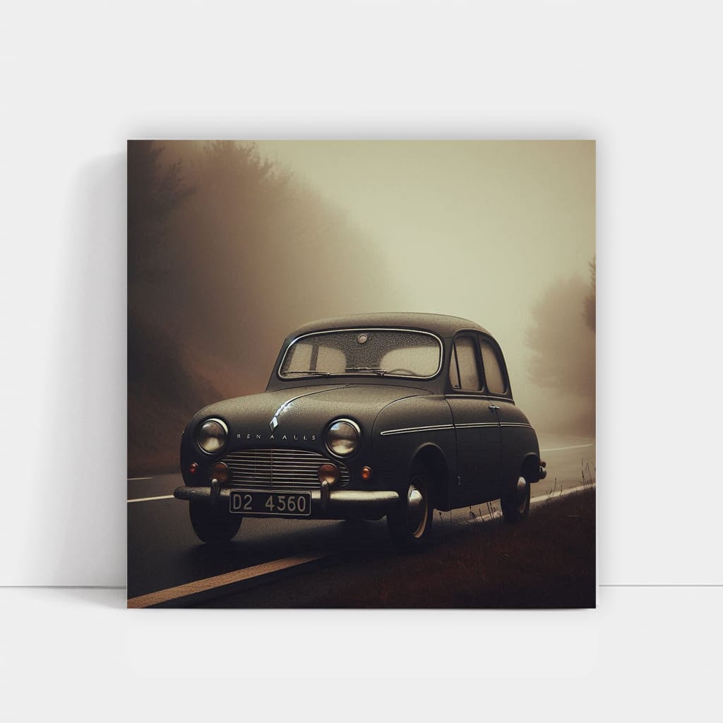 Classic Renault Vintage Foggy Scene - Timeless Elegance