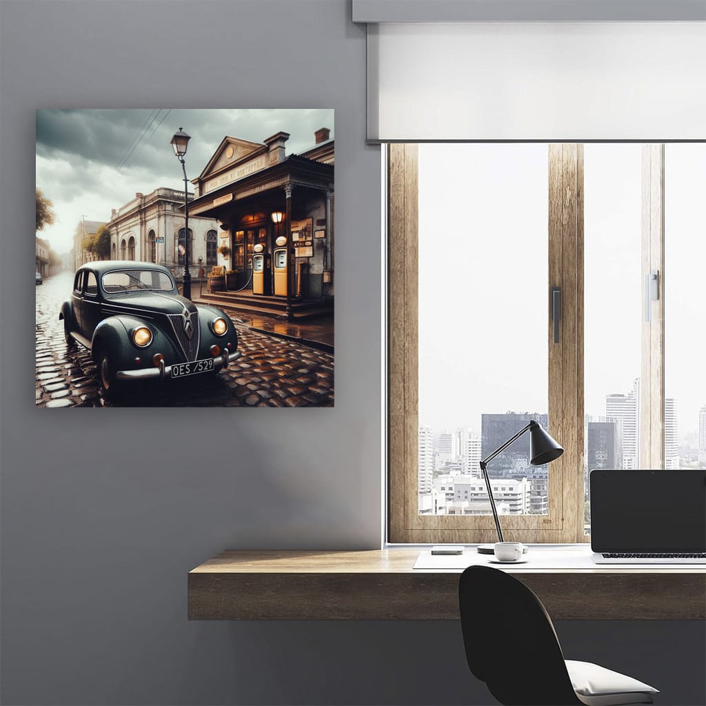 Renault Old Retro Cloudy Weath Wall Art