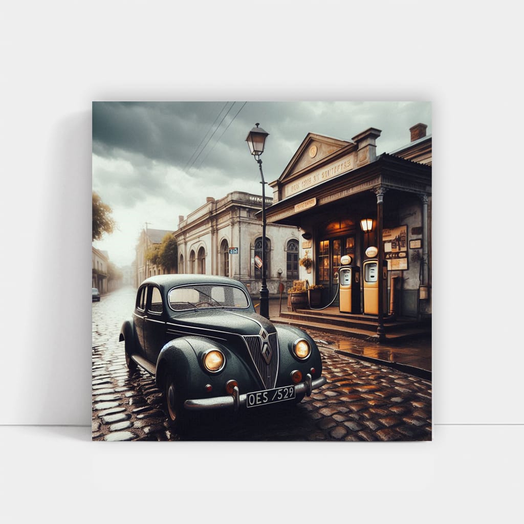 Renault Old Retro Cloudy Weath Wall Art