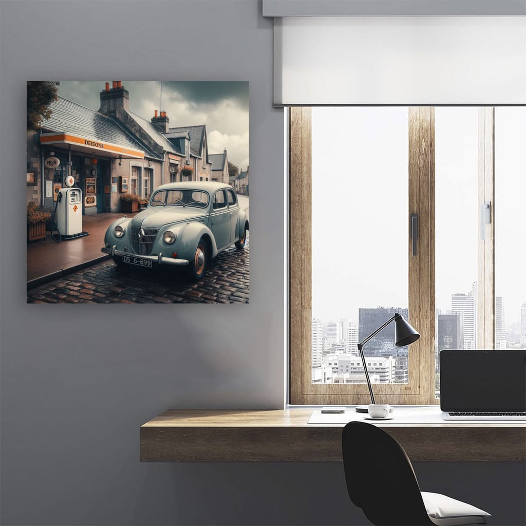 Renault Old Retro Cloudy Weather Wall Art