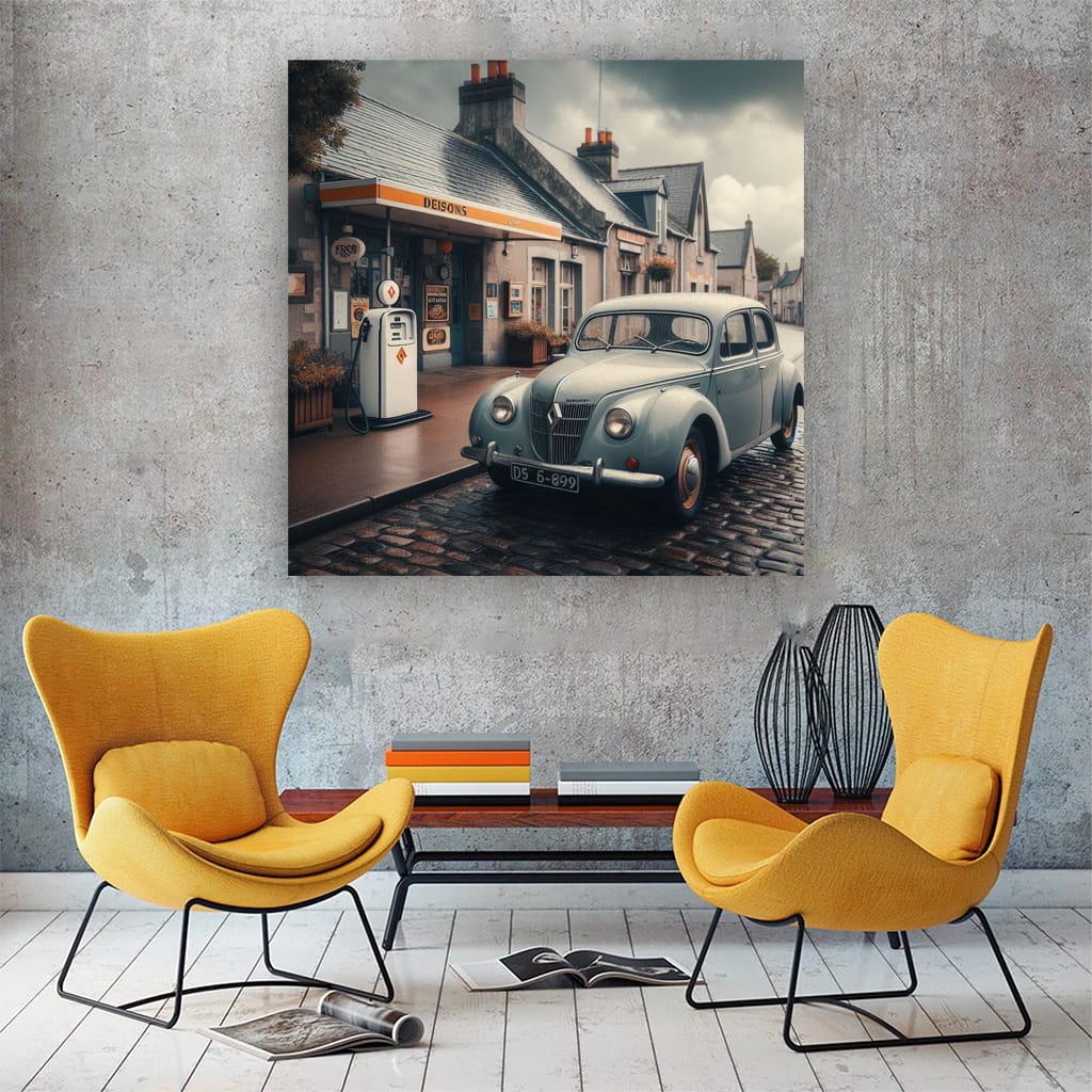 Renault Old Retro Cloudy Weather Wall Art