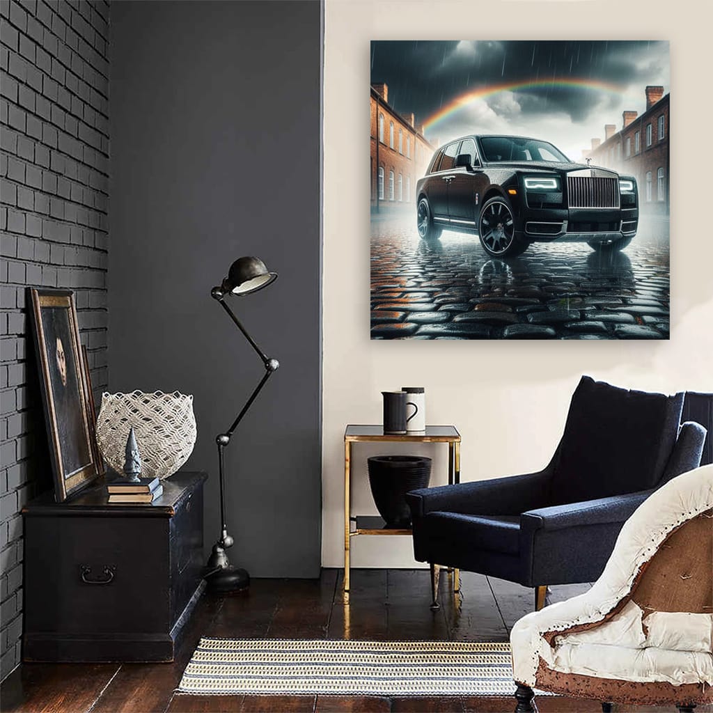 Rollsroyce Cullinan Rainy Weath Wall Art